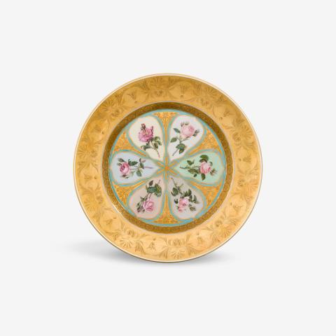 
    
            
                    A KPM Berlin porcelain plate with six varieties of rose
                
        
