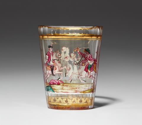 
    
            
                    A rare 'zwischengoldglas' beaker with a scene from the Turkish Wars
                
        
