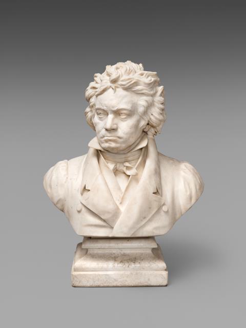 
    
            
                    A white marble bust of Ludwig van Beethoven
                
        
