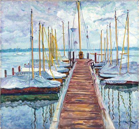 
    
            
                    Philipp Franck - Bootssteg mit Segelbooten
                
        
