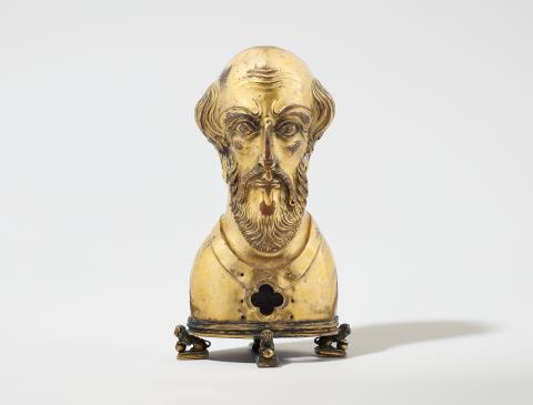 
    
            
                    A gilt copper reliquary head of Saint Paul
                
        
